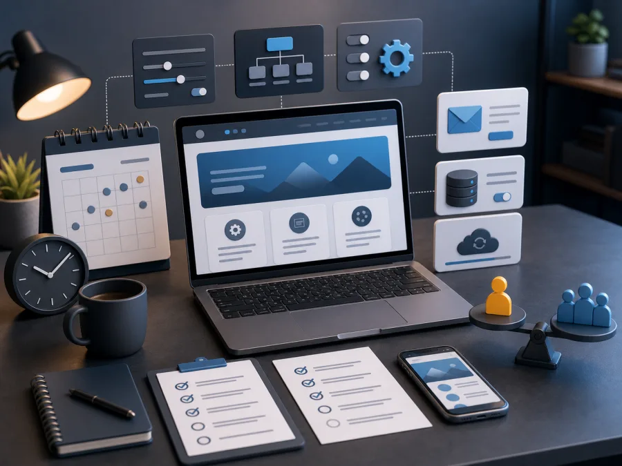 A business owner building a website alone and the value of their own time